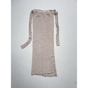 FREE PEOPLE Beach Tan Woven Cover Up Wrap Skirt / Sz M / Boho Casual Hippie